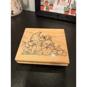 JRL Design Bountiful Harvest Rubber Stamp R174